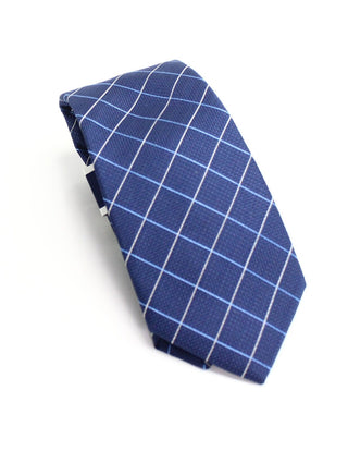 Club Room Men's Classic Grid Tie Blue Size Regular