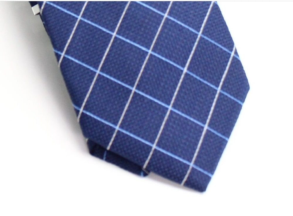 Club Room Men's Classic Grid Tie Blue Size Regular