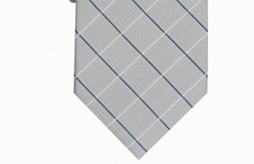 Club Room Men's Classic Grid Tie Gray Size Regular