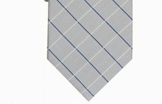 Club Room Men's Classic Grid Tie Gray Size Regular