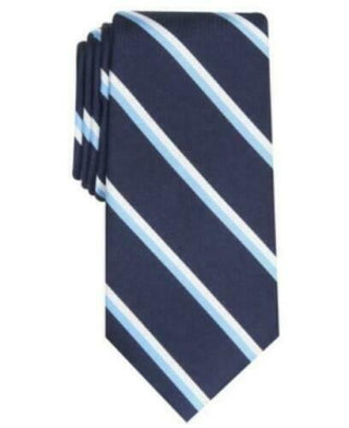 Club Room Men's Classic Stripe Tie  Dark Blue Size Regular