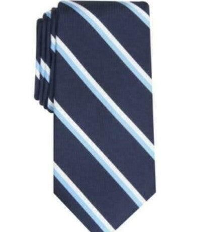 Club Room Men's Classic Stripe Tie  Dark Blue Size Regular