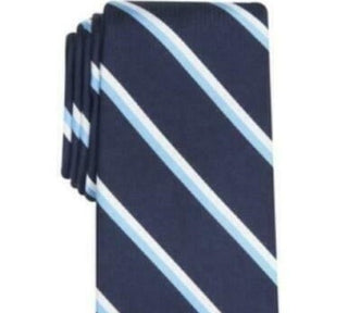 Club Room Men's Classic Stripe Tie  Dark Blue Size Regular
