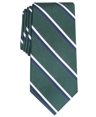 Club Room Men's Classic Stripe Tie Green Size Regular