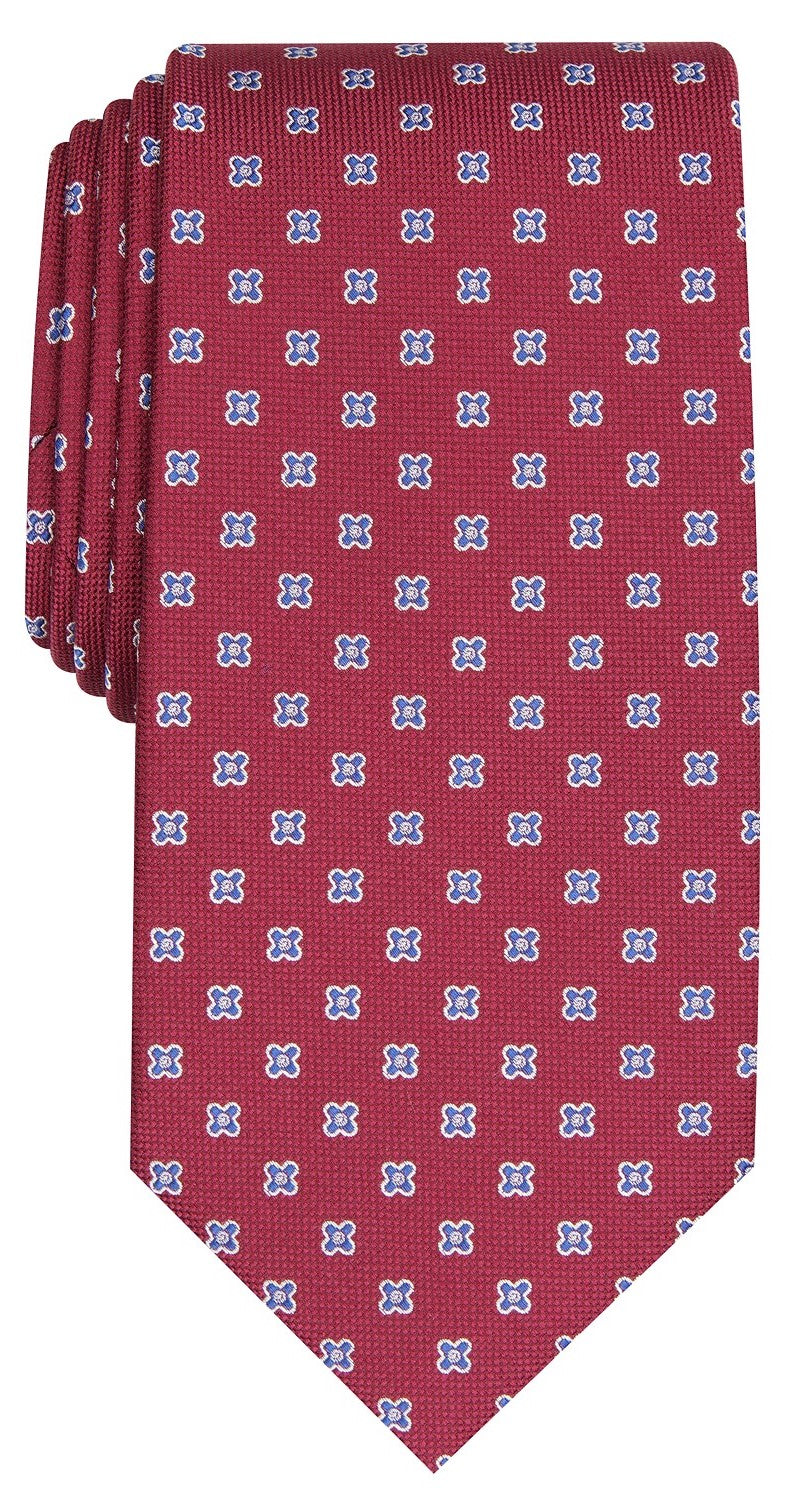 Club Room Men's Classic Floral Neat Tie Red Size Regular