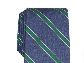 Club Room Men's Stripe Tie Green Stripe Size Regular