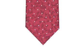 Bar III Men's Iris Skinny Floral Dot Tie Red Size Regular