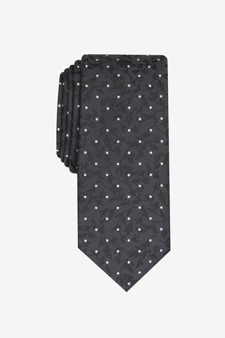 Bar III Men's Iris Skinny Floral Dot Tie Black One Size