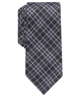 Bar III Men's Cooper Skinny Plaid Tie Black - Size Regular
