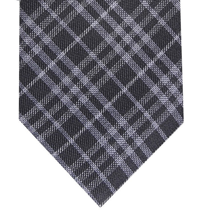 Bar III Men's Cooper Skinny Plaid Tie Black - Size Regular