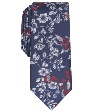 Bar III Men's Poplar Skinny Floral Tie Red Size Regular