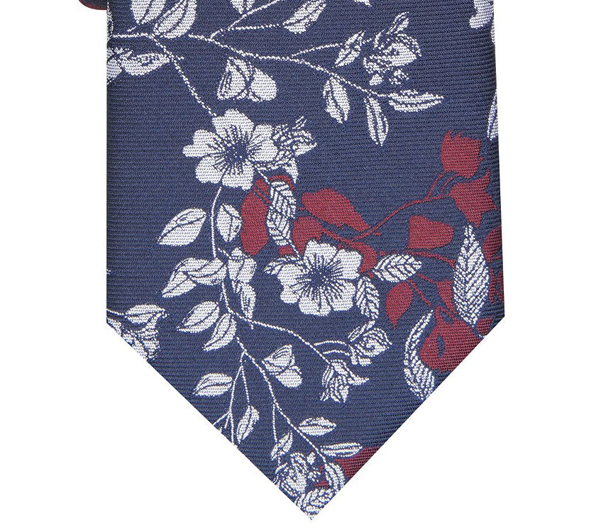 Bar III Men's Poplar Skinny Floral Tie Red Size Regular
