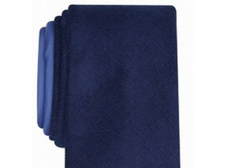 Bar III Men's Harbor Skinny Textured Mini-Grid Tie Navy Size Regular