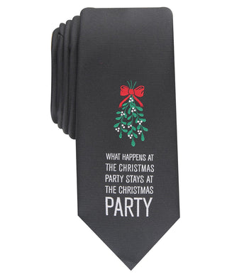 Bar III Men's Skinny Holiday Party Tie Black Size Regular