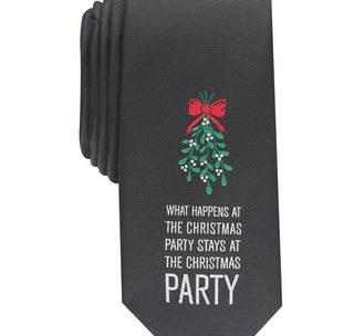 Bar III Men's Skinny Holiday Party Tie Black Size Regular