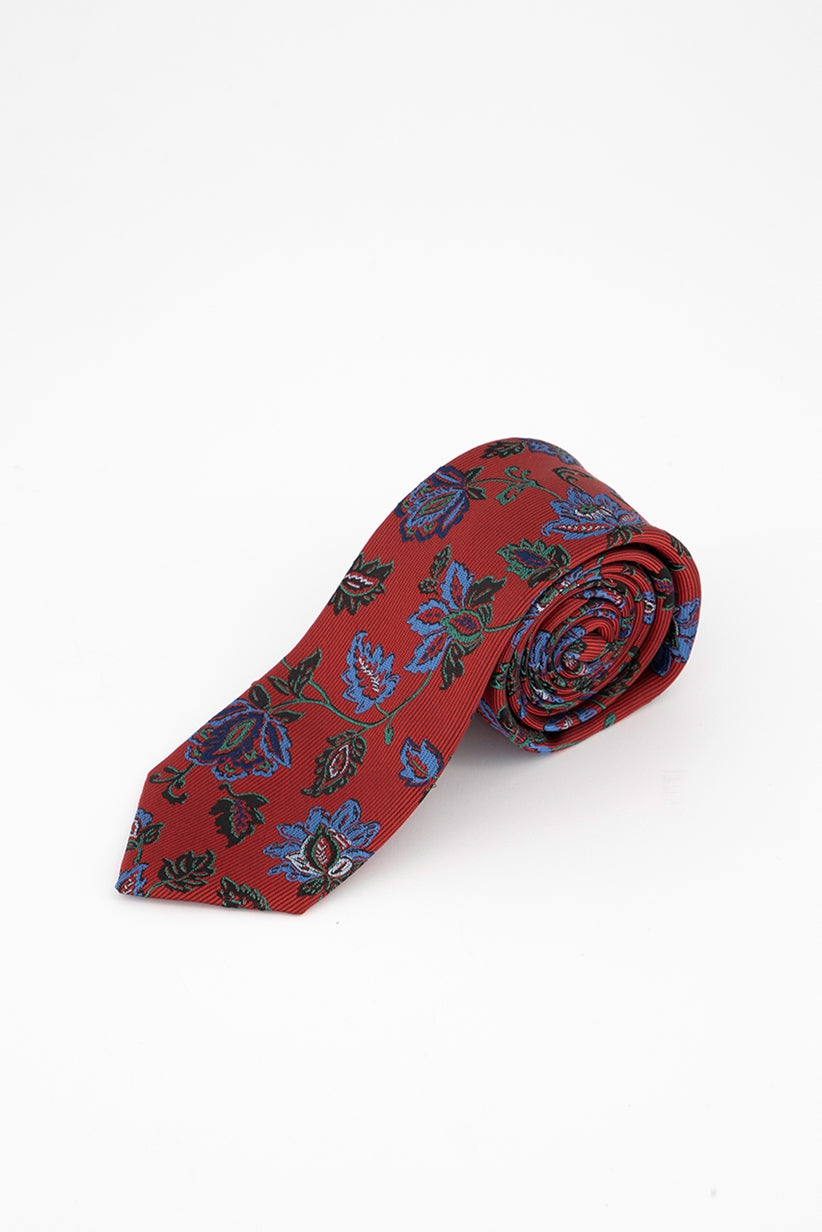 Bar III Men's Heron Floral Neck Tie Red One Size