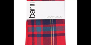 Bar III Men's Abby Plaid Pocket Square Red Size Regular