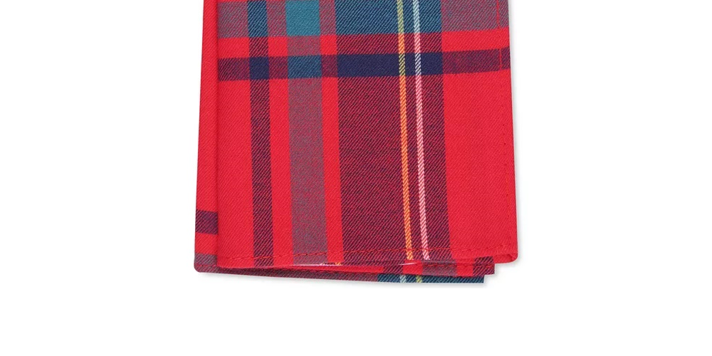 Bar III Men's Abby Plaid Pocket Square Red Size Regular