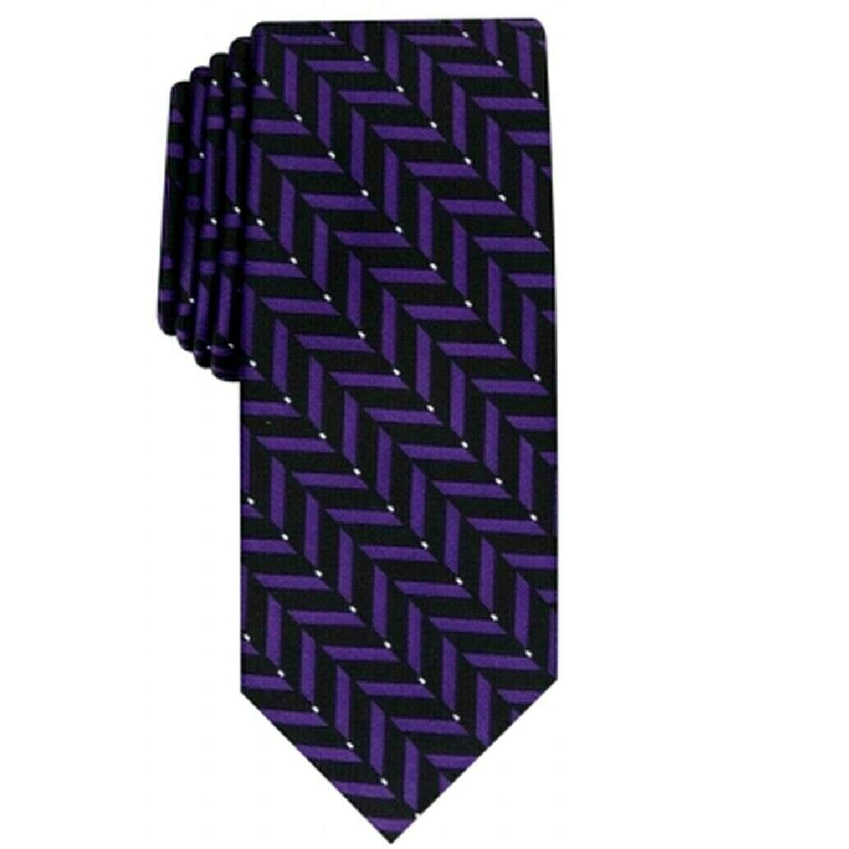Alfani Men's Slim Geometric Tie Purple Size Regular