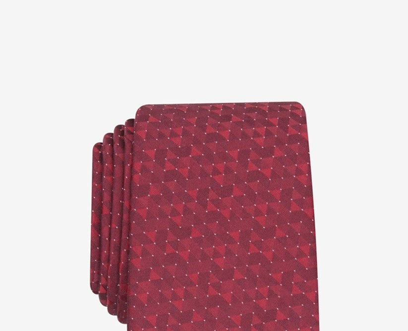 Alfani Men's Slim Geo Tie Red Dot Size Regular