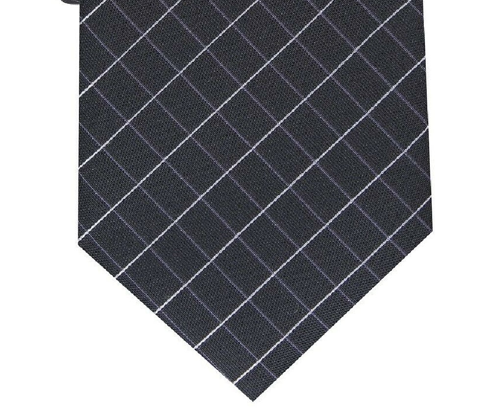 Alfani Men's Slim Grid Tie Black One Size