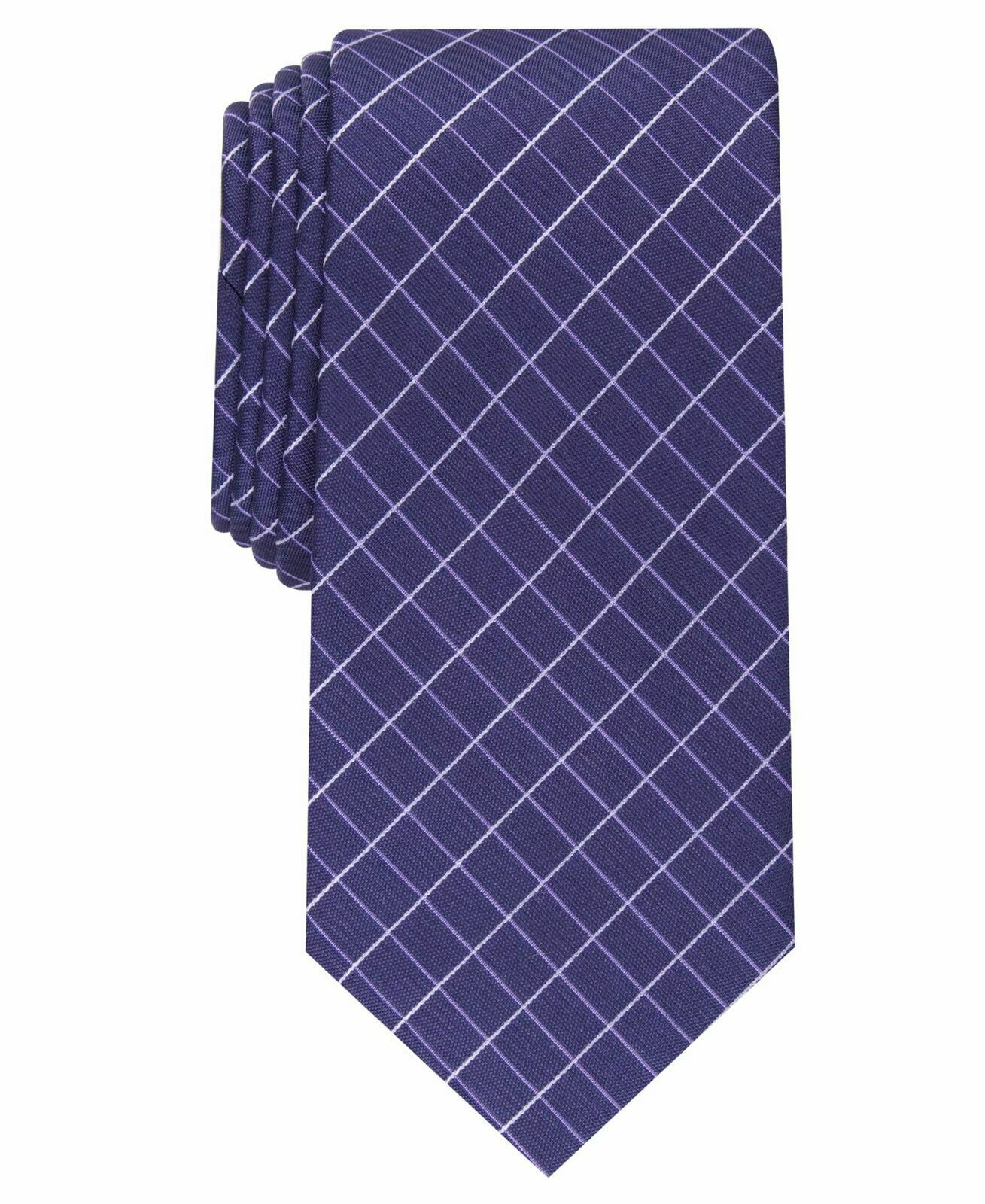 Alfani Men's Slim Grid Tie Purple One Size
