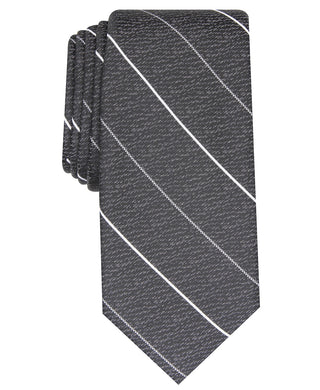 Alfani Men's Slim Stripe Tie Black Size Regular
