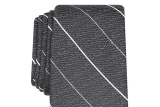 Alfani Men's Slim Stripe Tie Black Size Regular