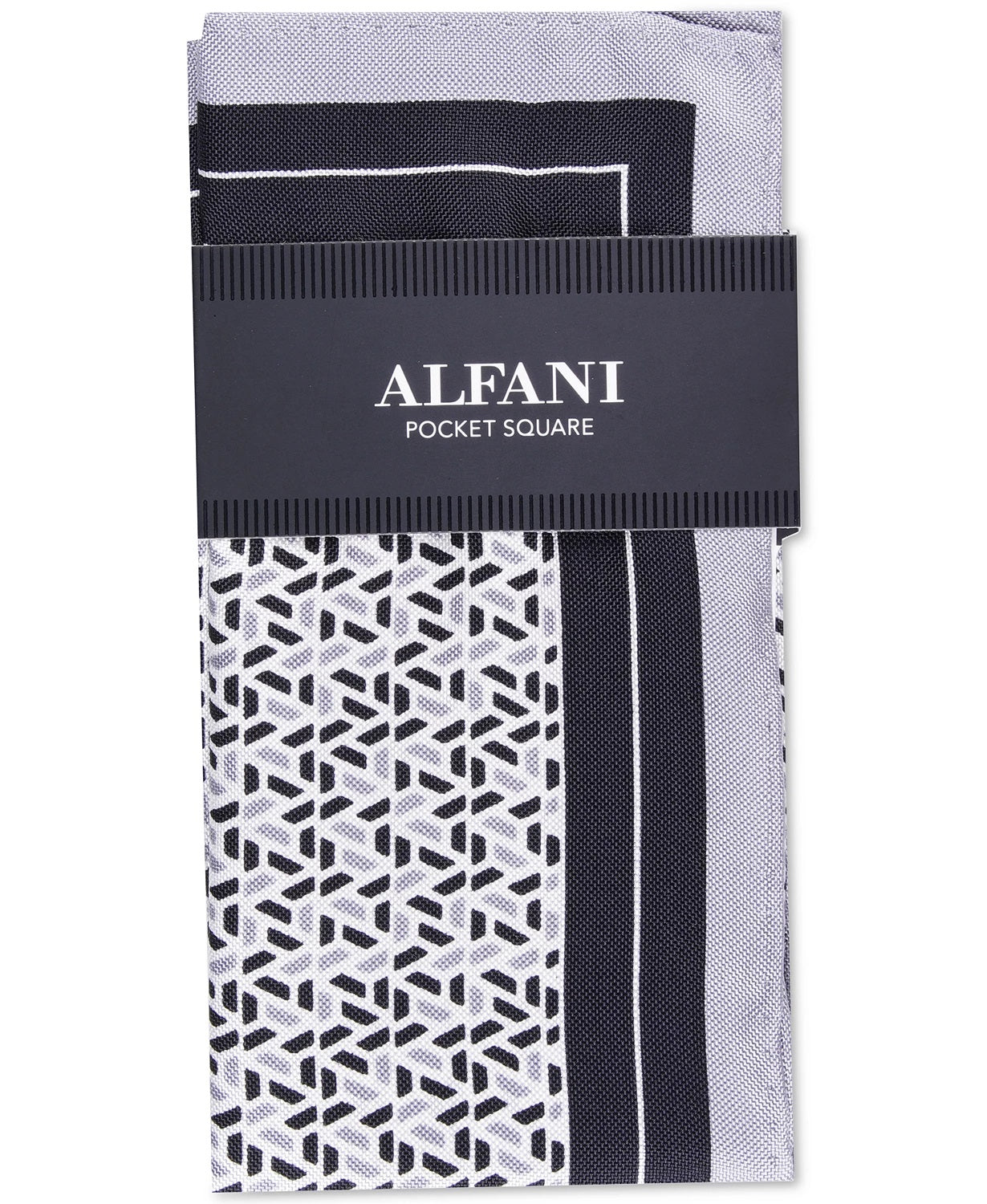 Alfani Men's Geo Silk Pocket Square White Size Regular