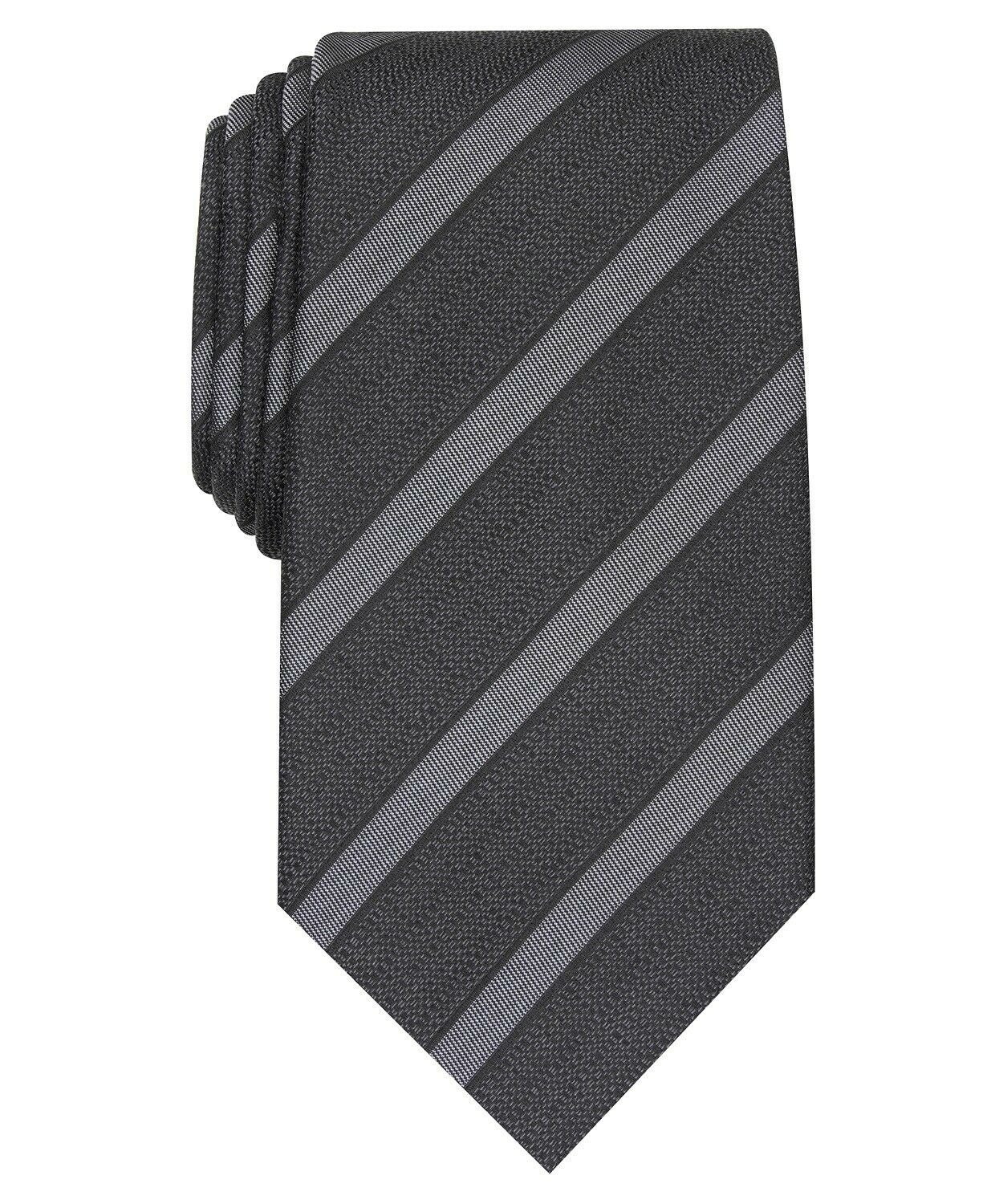 Tasso Elba Men's Striped Silk Tie Black Size Regular