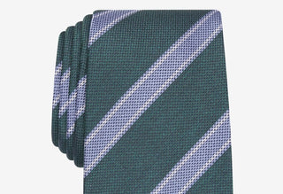 Tasso Elba Men's Classic Stripe Silk Tie Green Size Regular