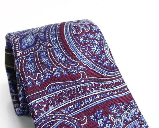 Tasso Elba Men's Classic Paisley Silk Tie Red Size Regular