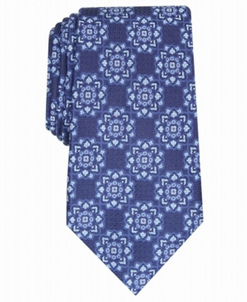 Tasso Elba Men's Medallion Silk Tie Blue One Size