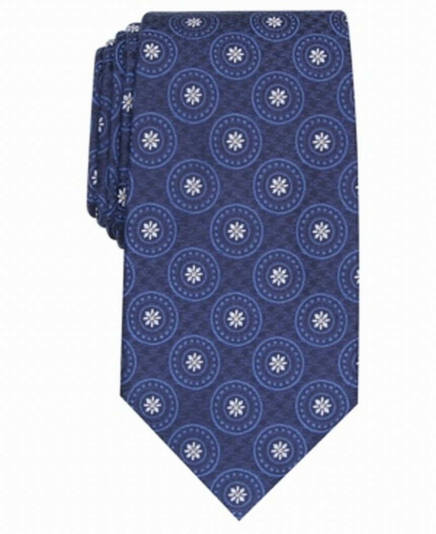 Tasso Elba Men's Medallion Silk Tie Navy Size Regular