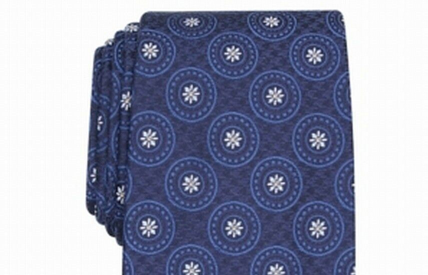 Tasso Elba Men's Medallion Silk Tie Navy Size Regular
