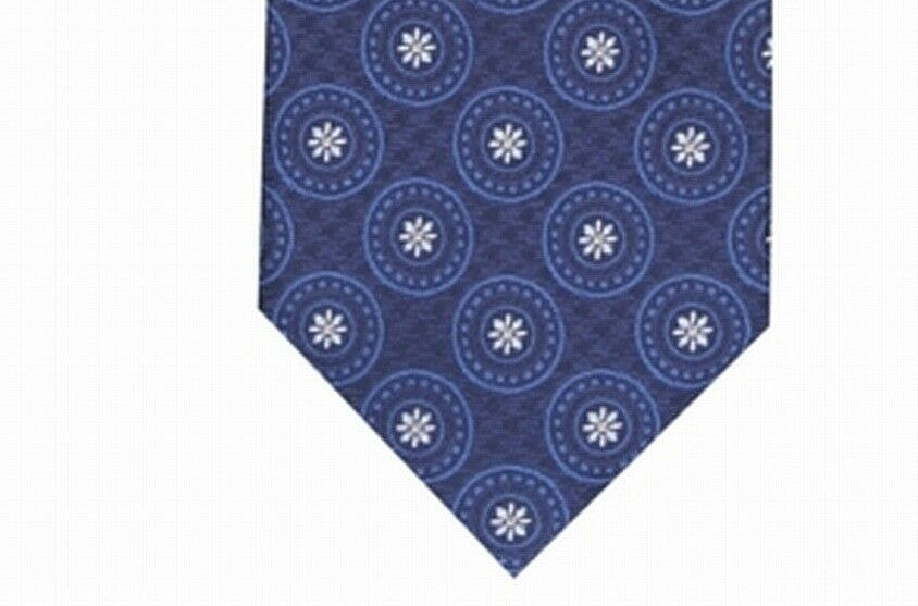 Tasso Elba Men's Medallion Silk Tie Navy Size Regular