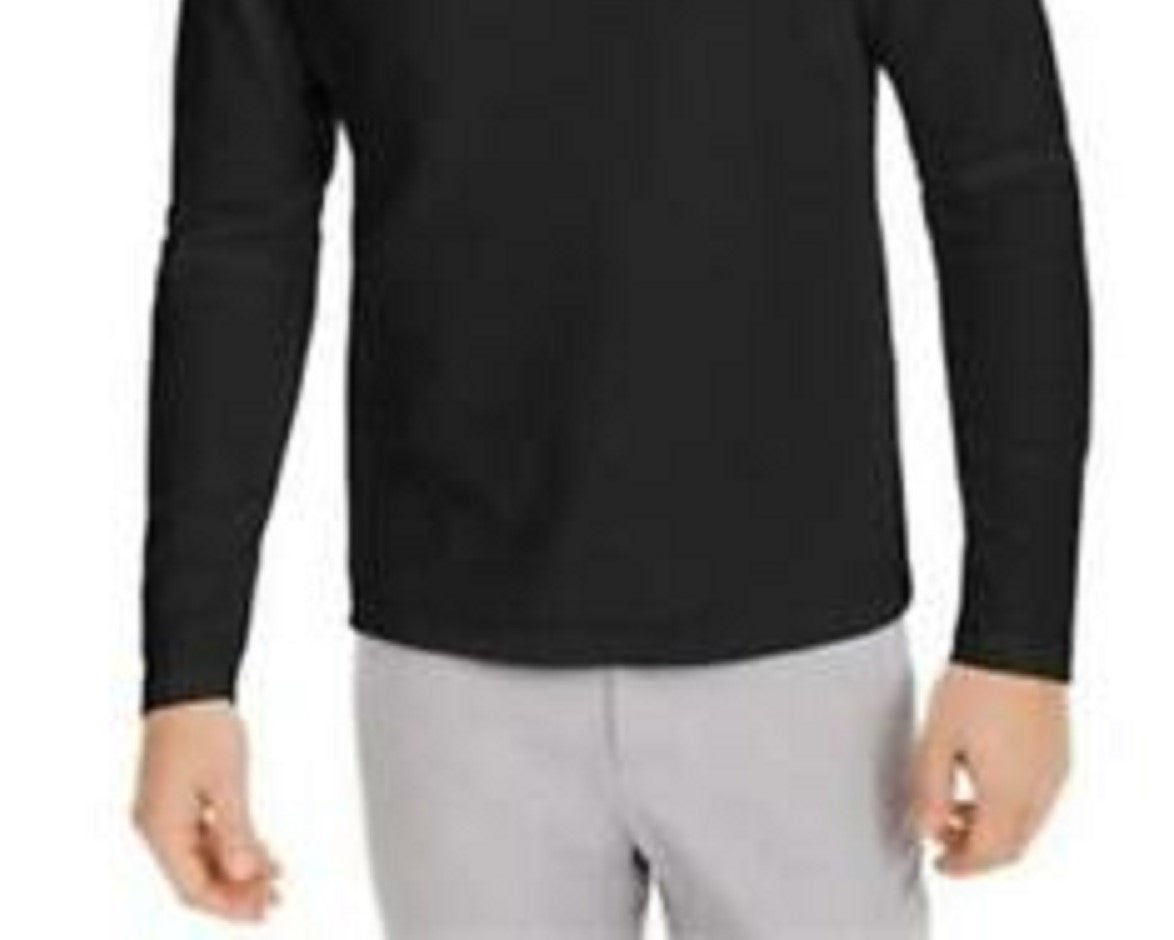 Alfani Men's Quarter-Zip Thermal Shirt Black Size Extra Large