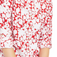 Charter Club Women's Printed Roll-Sleeve Linen-Blend Top Red Size S