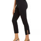 JM Collection Women's Tummy Control Hardware-Trim Ankle Pants Black Size Small