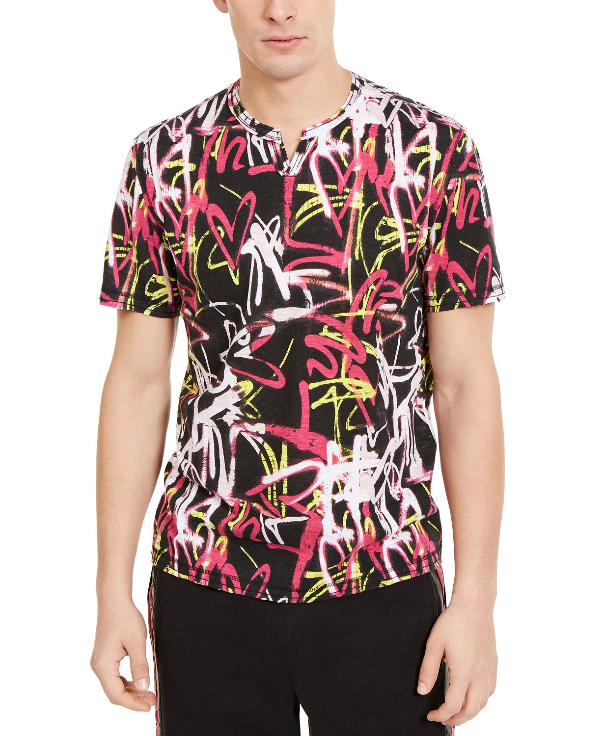 INC International Concepts Men's Graffiti T-Shirt Black Size XX Large