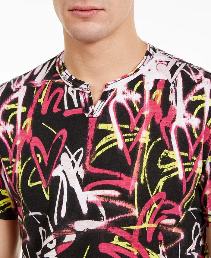 INC International Concepts Men's Graffiti T-Shirt Black Size XX Large