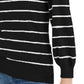 Maison Jules Women's Striped Puff-Sleeve Sweater  Black Size Large