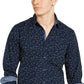 Sun + Stone Men's Crossroads Print Shirt, Navy Size Extra Large