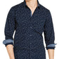 Sun + Stone Men's Crossroads Print Shirt, Navy Size Extra Large
