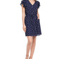 Maison Jules Women's Printed Flutter-Sleeve Dress Navy Size Medium