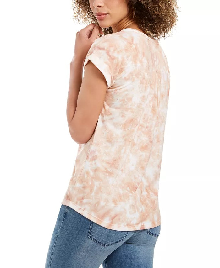 Style & Co Women's Medallion Graphic-Print T-Shirt Pink Size 2 Extra Large