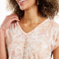 Style & Co Women's Medallion Graphic-Print T-Shirt Pink Size 2 Extra Large