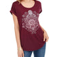 Style & Co Women's Graphic T-Shirt Purple Size Small