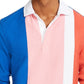 Club Room Men's Vertical Stripe Long Sleeve Rugby Shirt Pink Size Medium