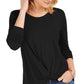 Style & Co Women's Twist-Front Top Black Size Small